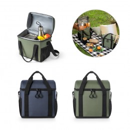 ROMA M. Geantă frigorifică căptușită din poliester reciclat 600D ripstop 11 L, Verde inchis - 92184-129