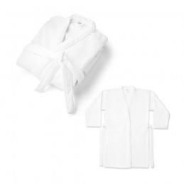 RUFFALO LARGE. Halat de baie (350 g/m²) fabricat din bumbac (82%) și bumbac reciclat (18%), Alb - 95053-106