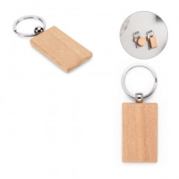 STEWIE. Breloc dreptunghiular din lemn de fag, Natural - 95091-160