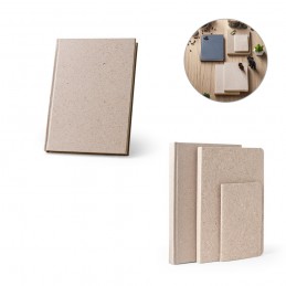 TEAPAD RIGID. Blocnotes A5 cu copertă dură, realizat din deșeuri de frunze de ceai (65%), Natural - 93296-160