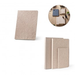 TEAPAD SEMI-RIGID. Blocnotes A5 cu copertă semi-rigidă realizată din deșeuri de frunze de ceai (65%), Natural - 93290-160
