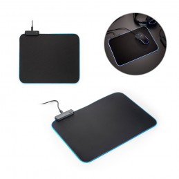 THORNE MOUSEPAD RGB. Mouse de gaming mat cu lumini LED RGB din poliester, Negru - 97134-103