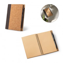 VICENTE. Blocnotes din plută și poliester reciclat (100% rPET), Negru - 93285-103