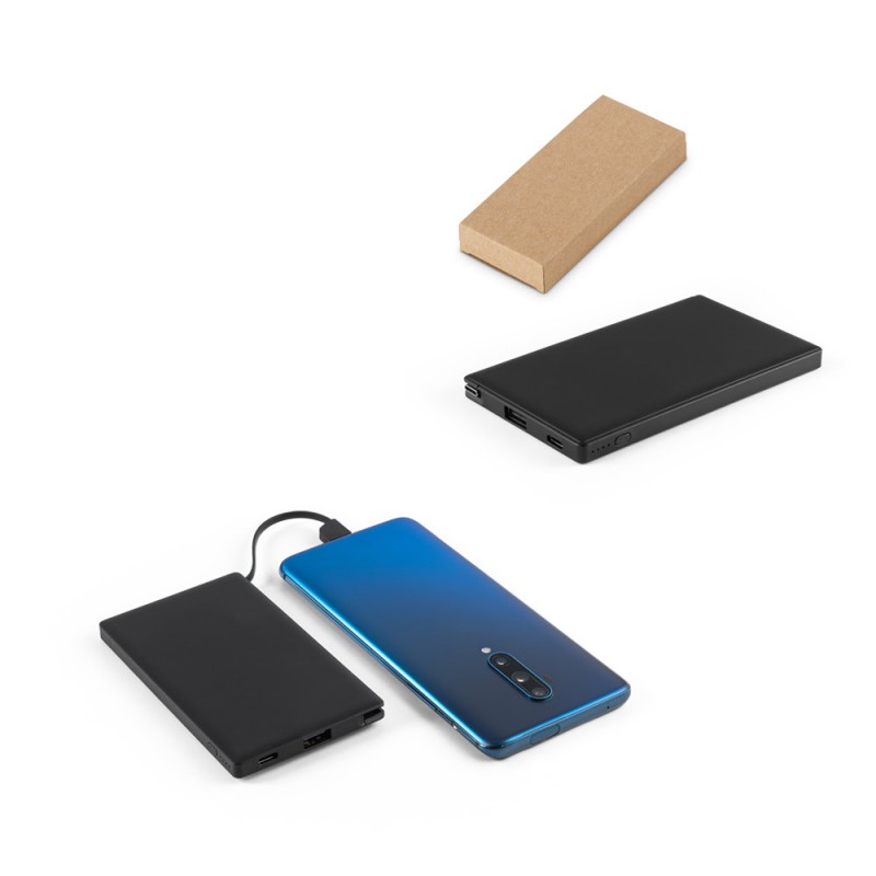 WIGNER. Power bank 4'000 mAh în ABS reciclat (100% rABS), Negru - 97163-103 WIGNER. Power bank 4'000 mAh în ABS reciclat (100% rABS), Negru - 97163-103