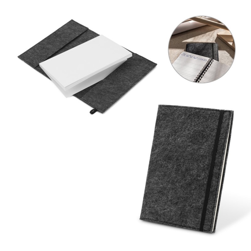 BALDWIN. Blocnotes A5 cu copertă din pâslă reciclată și pagini liniate din hârtie reciclată, Gri inchis - 93636-133 BALDWIN. Blocnotes A5 cu copertă din pâslă reciclată și pagini liniate din hârtie reciclată, Gri inchis - 93636-133
