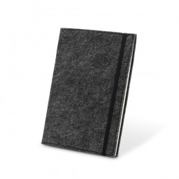 BALDWIN. Blocnotes A5 cu copertă din pâslă reciclată și pagini liniate din hârtie reciclată, Gri inchis - 93636-133