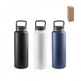 SINNER. Sticlă din oțel inoxidabil reciclat, cu o capacitate mare de până la 1200 ml, Albastru marin - 94283-134